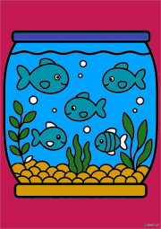 Poissons nageant dans un bocal rond をぬった 匿名 さんの作品