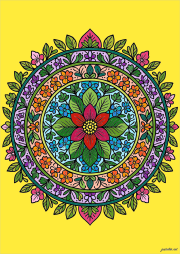 Werk von Anonym nach Éclat floral en mandala détaillé