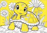 Creation by Jean-François from Tortue souriante à colorier