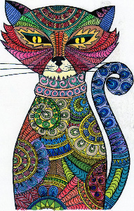 Cat | Animals - Coloring pages for adults | JustColor
