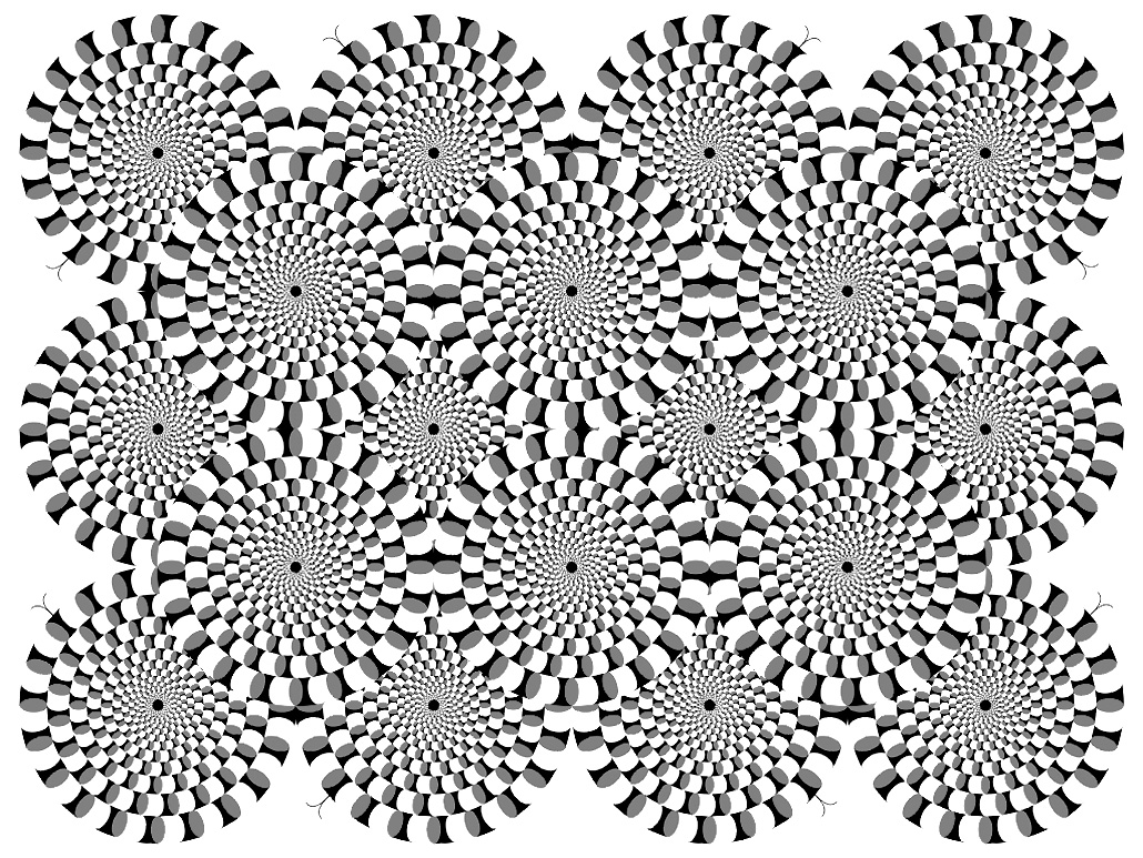 Immagine con più cerchi assemblati per un'illusione ottica Immagine con più cerchi assemblati per un'illusione ottica