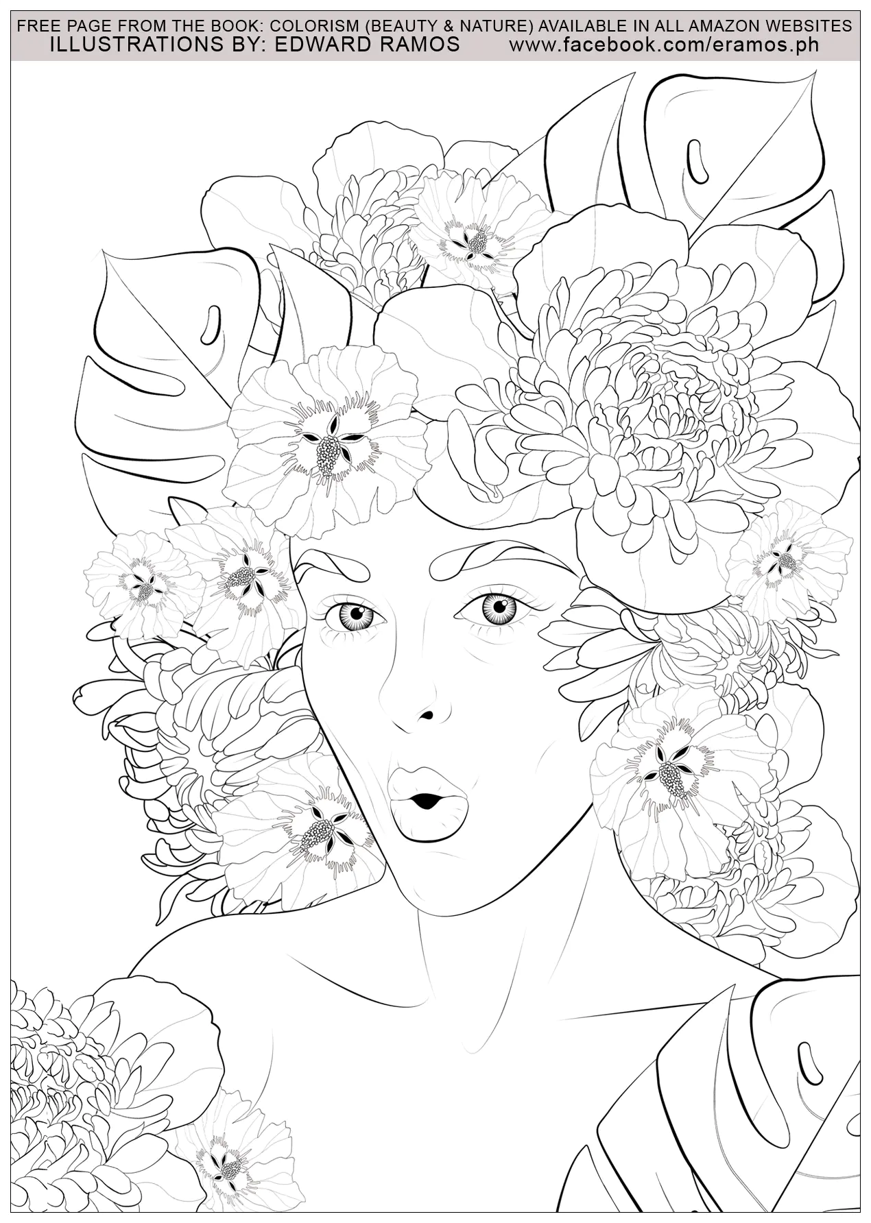 Bellezza e natura edward ramos - 10 (Pagina Anti-stress / Zen da Colorare per adultos)