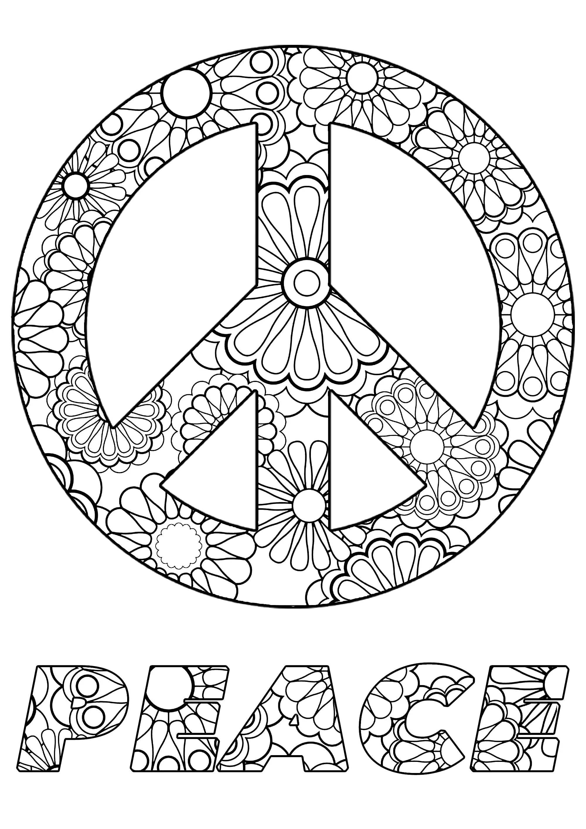 Simbolo di pace (Pagina Anti-stress / Zen da Colorare per adultos)
