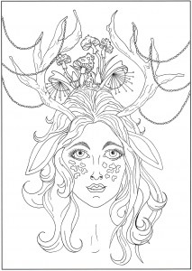 Dame biche (Pagina Mimieve da Colorare)