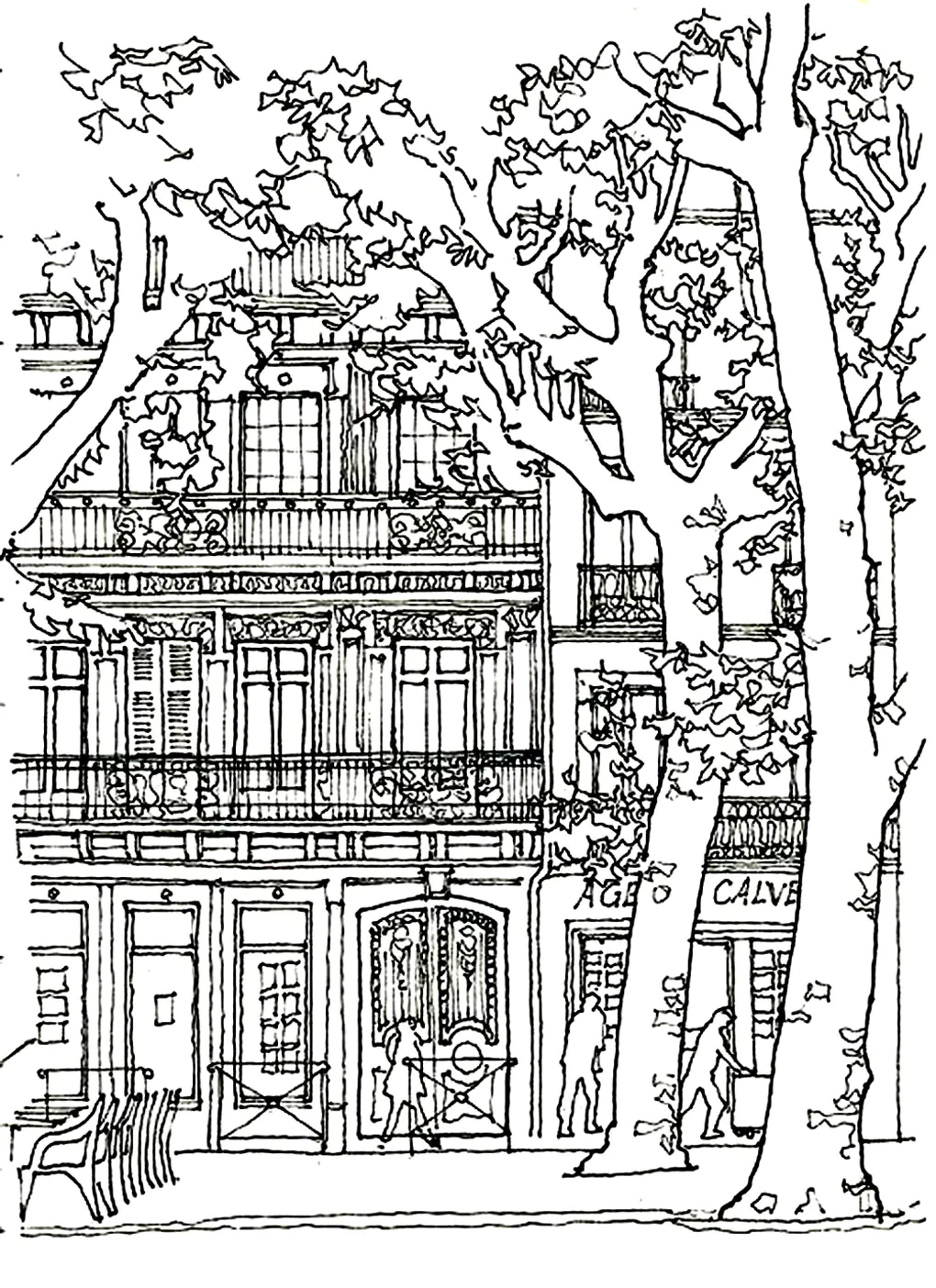 Armonia tra habitat e vegetazione (Pagina Architettura, paesi e città da Colorare per adultos)