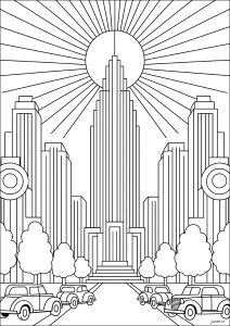 Automobili e edifici Art Deco