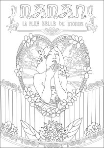 Illustrazione utilizzata per una bottiglia di Champagne (Pagina Art nouveau da Colorare)