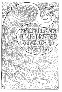 Copertina di libro in stile Art Nouveau con pavone