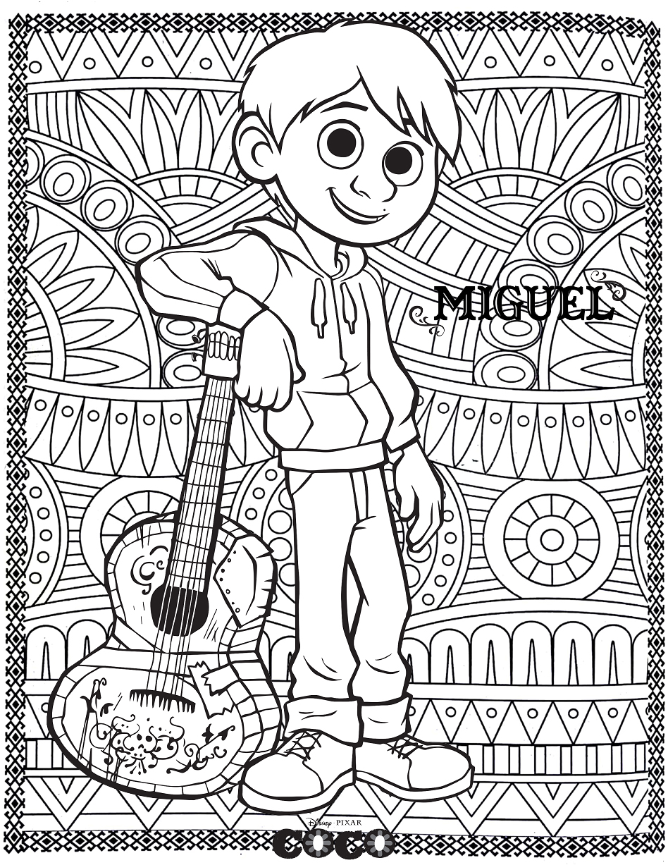 Noce di cocco : Miguel - Ritorno all infanzia - Disegni da colorare per  adulti