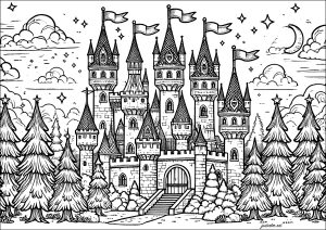 Sublime castello da favola (Pagina Ritorno all infanzia da Colorare)