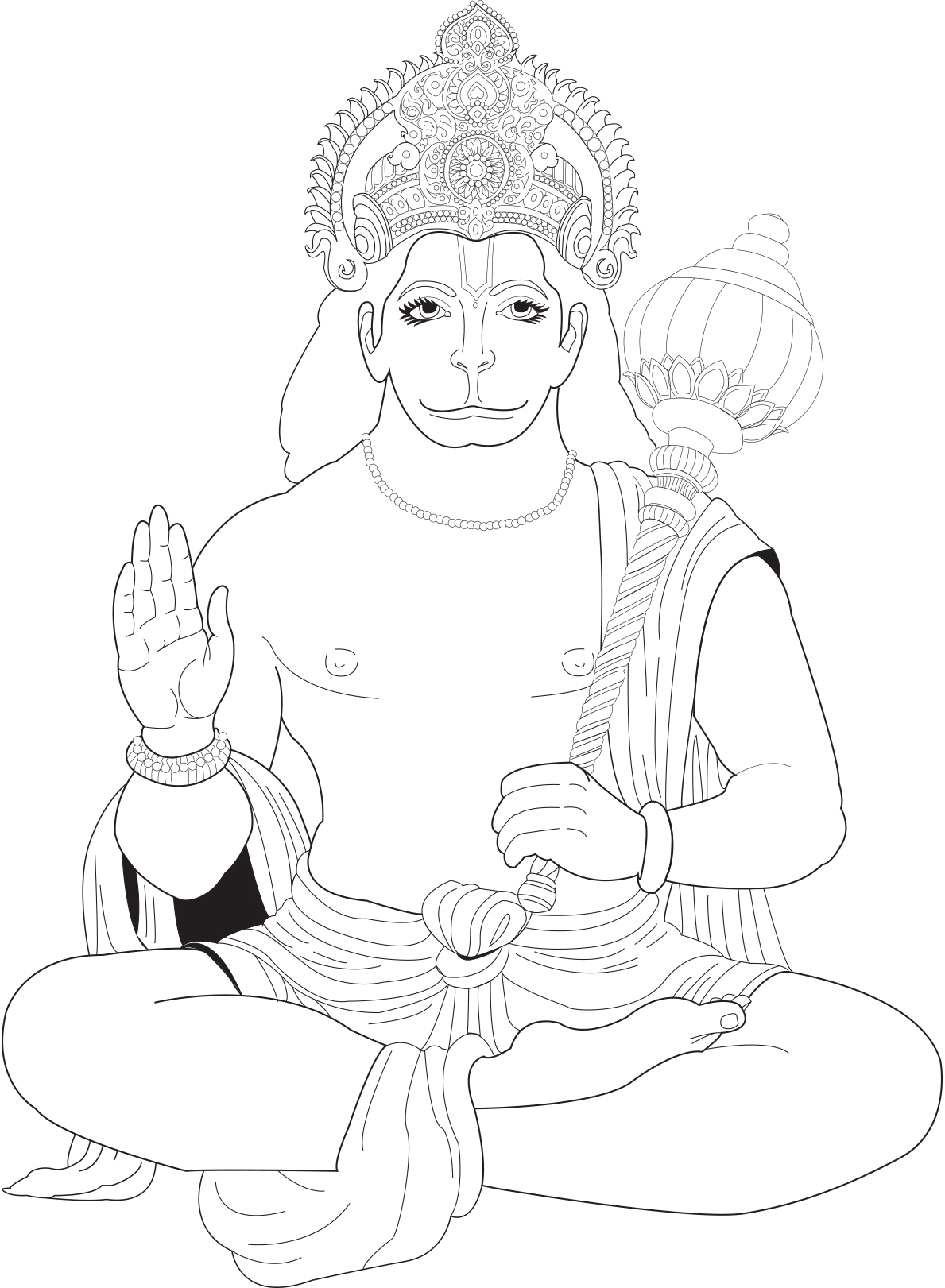 Pagina India e bollywood da Colorare : Hanuman, conosciuto come il dio delle scimmie Pagina India e bollywood da Colorare per adultos : Hanuman, conosciuto come il dio delle scimmie
