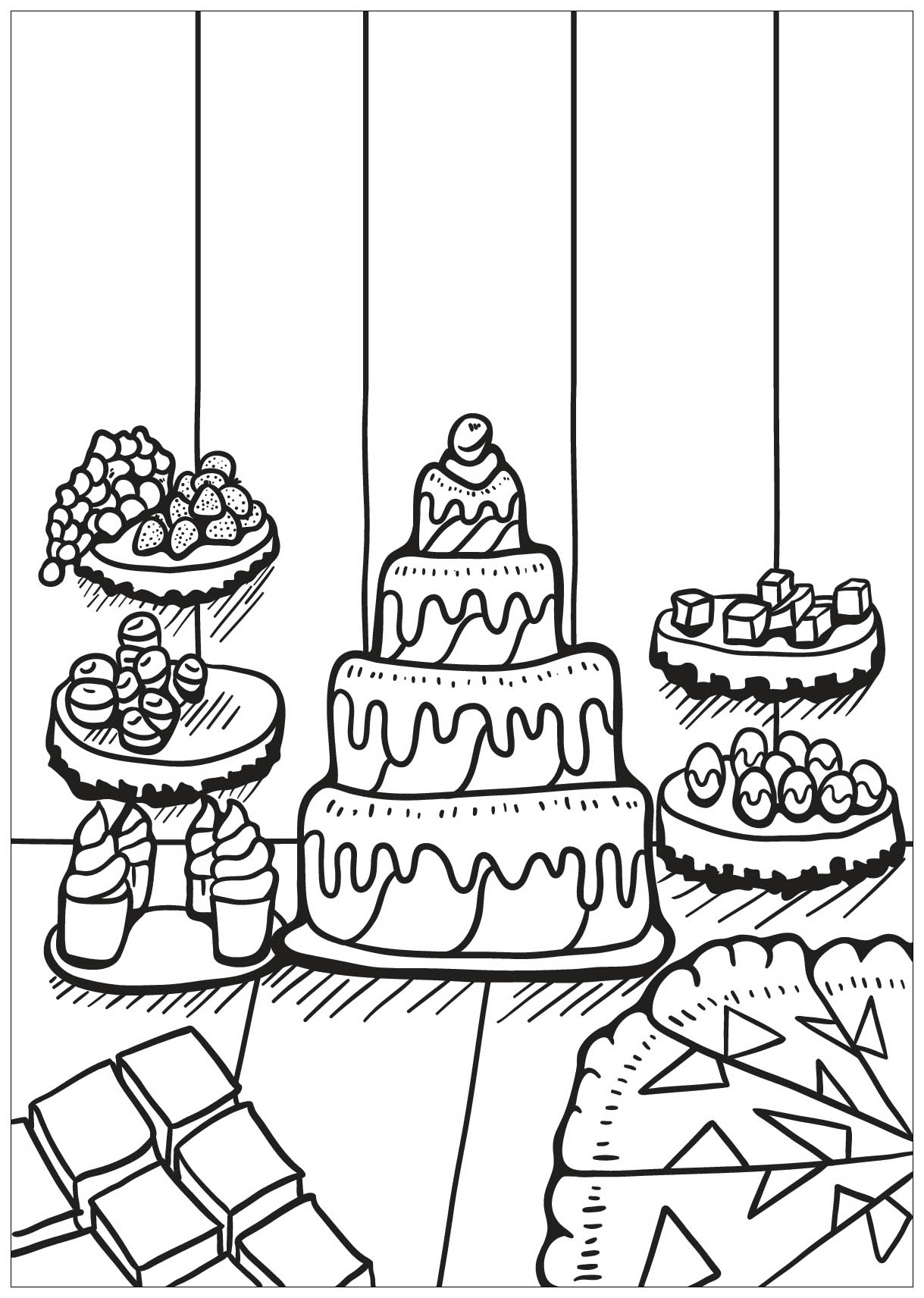 Disegni da colorare per adulti : Cup Cakes - 2