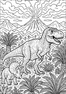 Torna ai tempi preistorici (Pagina Dinosauri da Colorare)