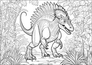 Dinausore spaventoso (Pagina Dinosauri da Colorare)