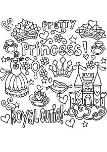 Pagina Doodle art / Doodling da Colorare per adultos : Scarabocchio "princesse