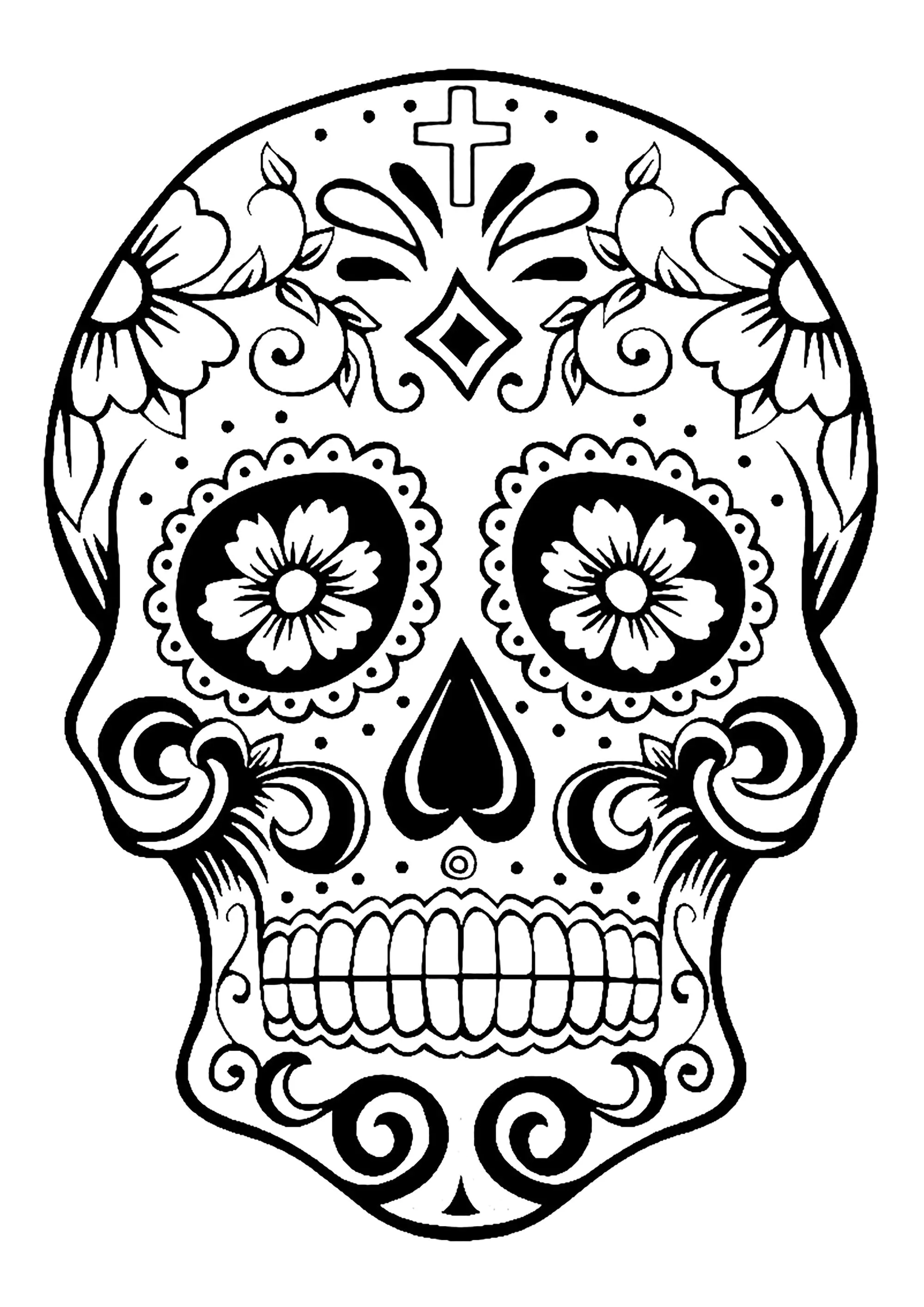 El-dia-de-los-muertos-50311 (Pagina El Dia De Los Muertos da Colorare per adultos)