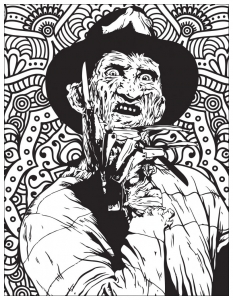 Horror colorazione pagina freddy krueger