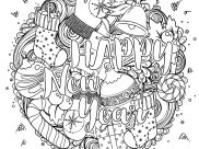 Pagine Felice anno nuovo da Colorare per adultos