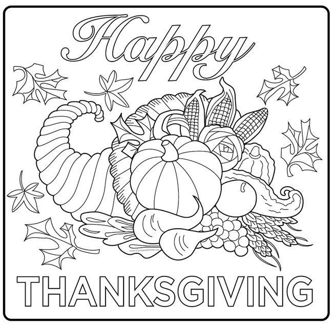 Disegni da colorare per adulti : Thanksgiving - 6