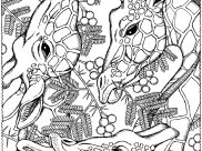 Pagine Giraffe da Colorare per adultos