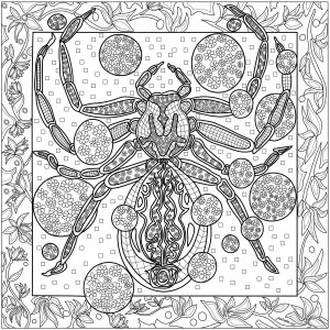Magnifico ragno con incredibili disegni