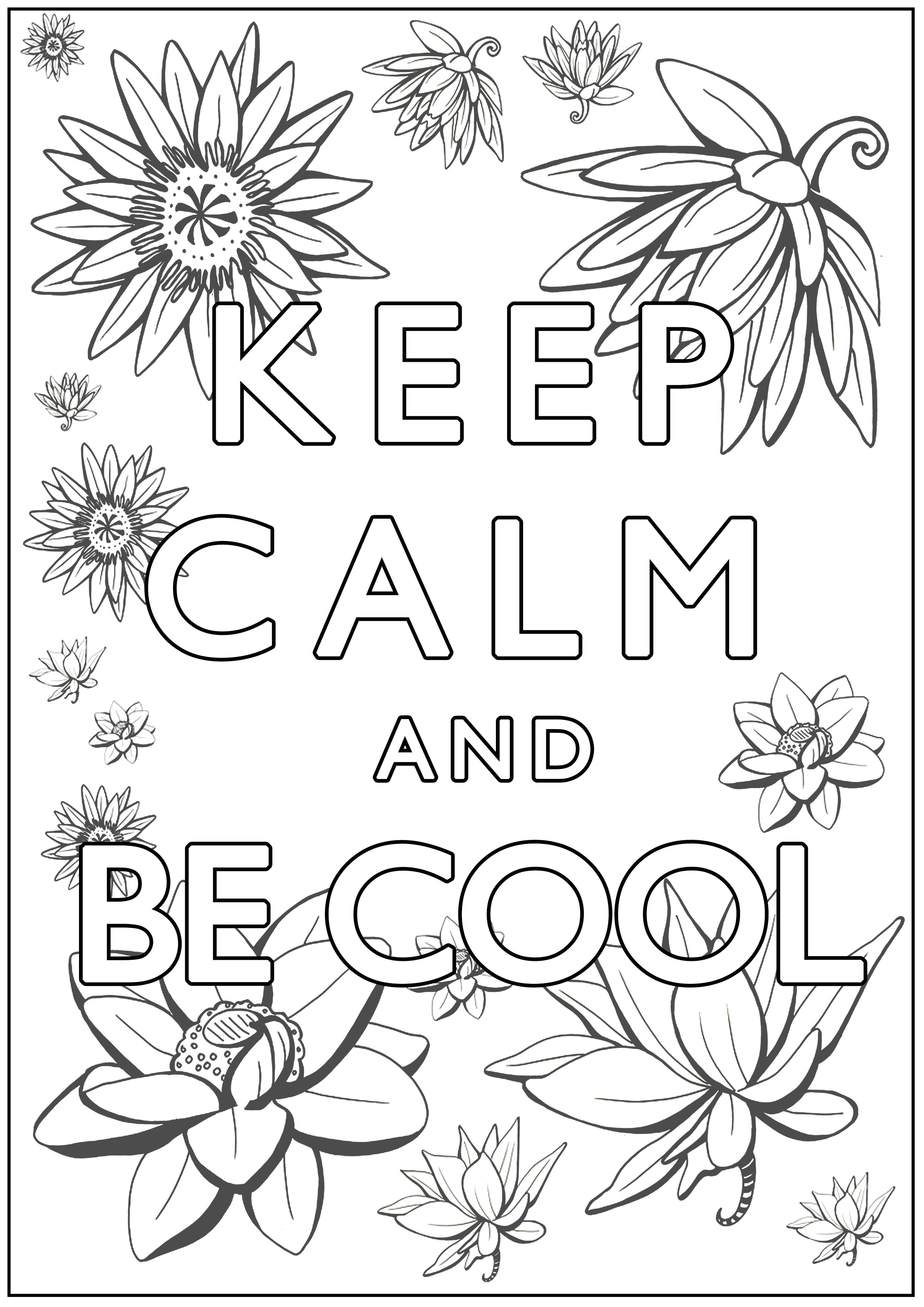 Disegni da Colorare per Adulti : Keep Calm - 5