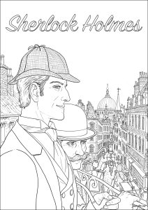 Sherlock Holmes - Arthur Conan Doyle (Pagina Libri e fumetti da Colorare)