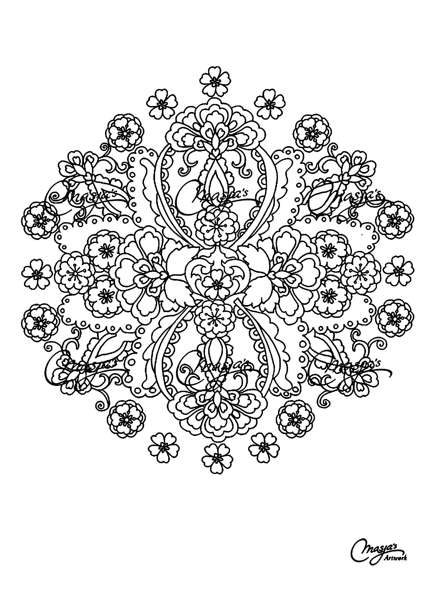 Disegni da colorare per adulti : Mandalas - 44