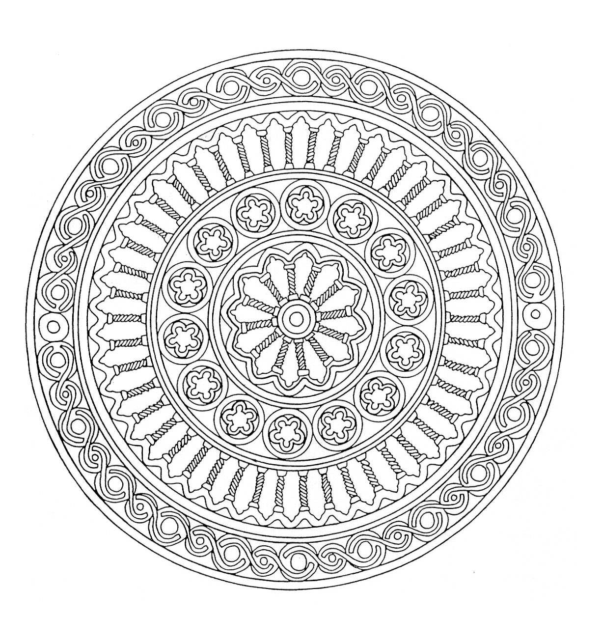 Disegni da colorare per adulti : Mandalas - 13