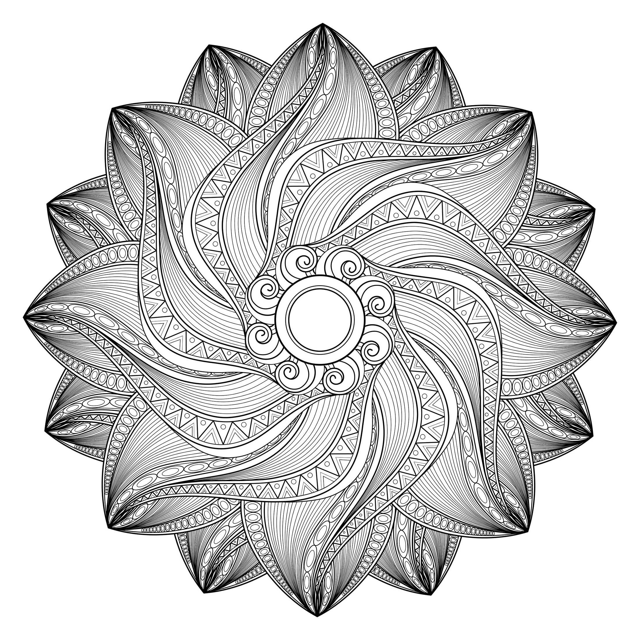 Disegni da Colorare per Adulti : Mandalas - 10