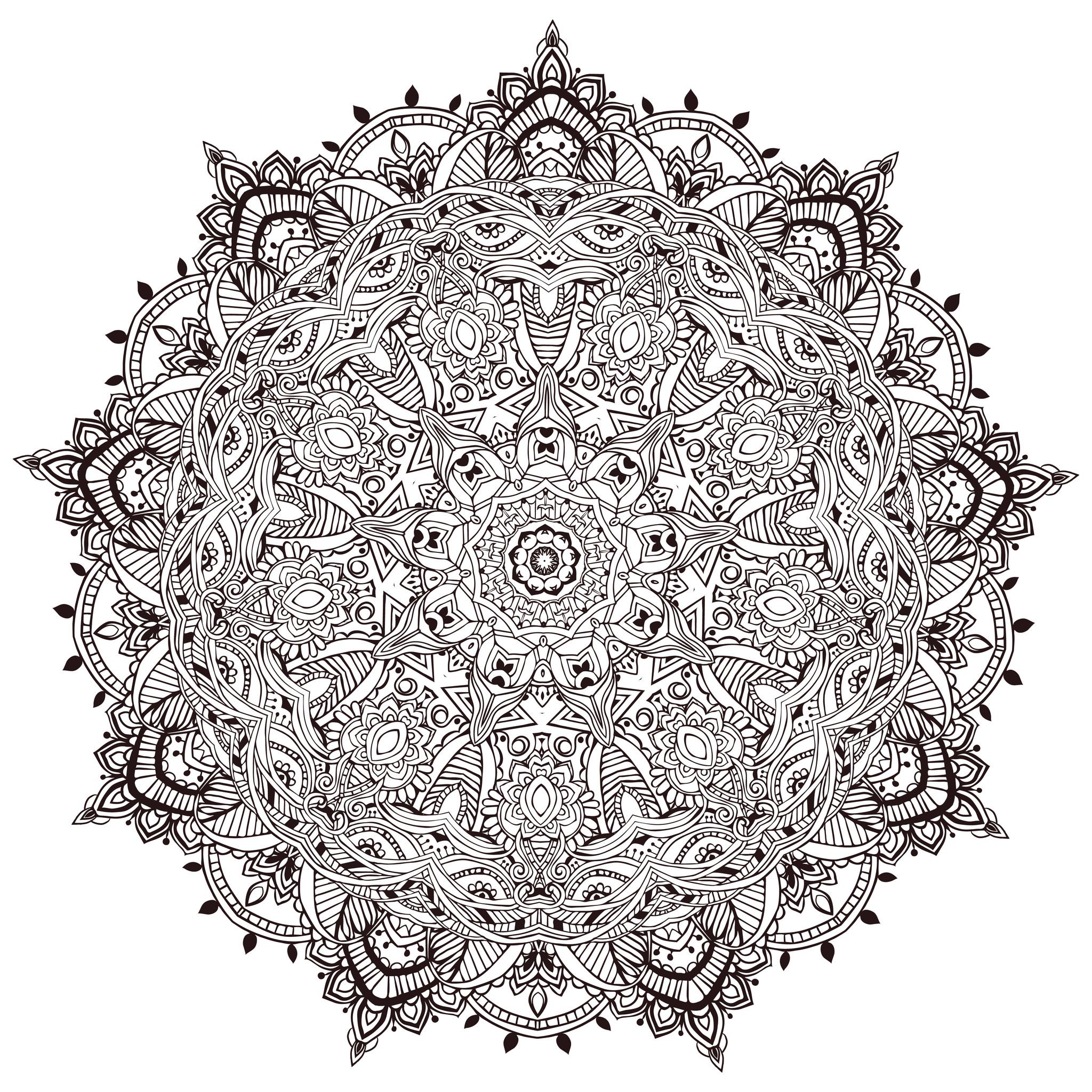 Disegni da colorare per adulti Mandalas 110 Artista Anvino
