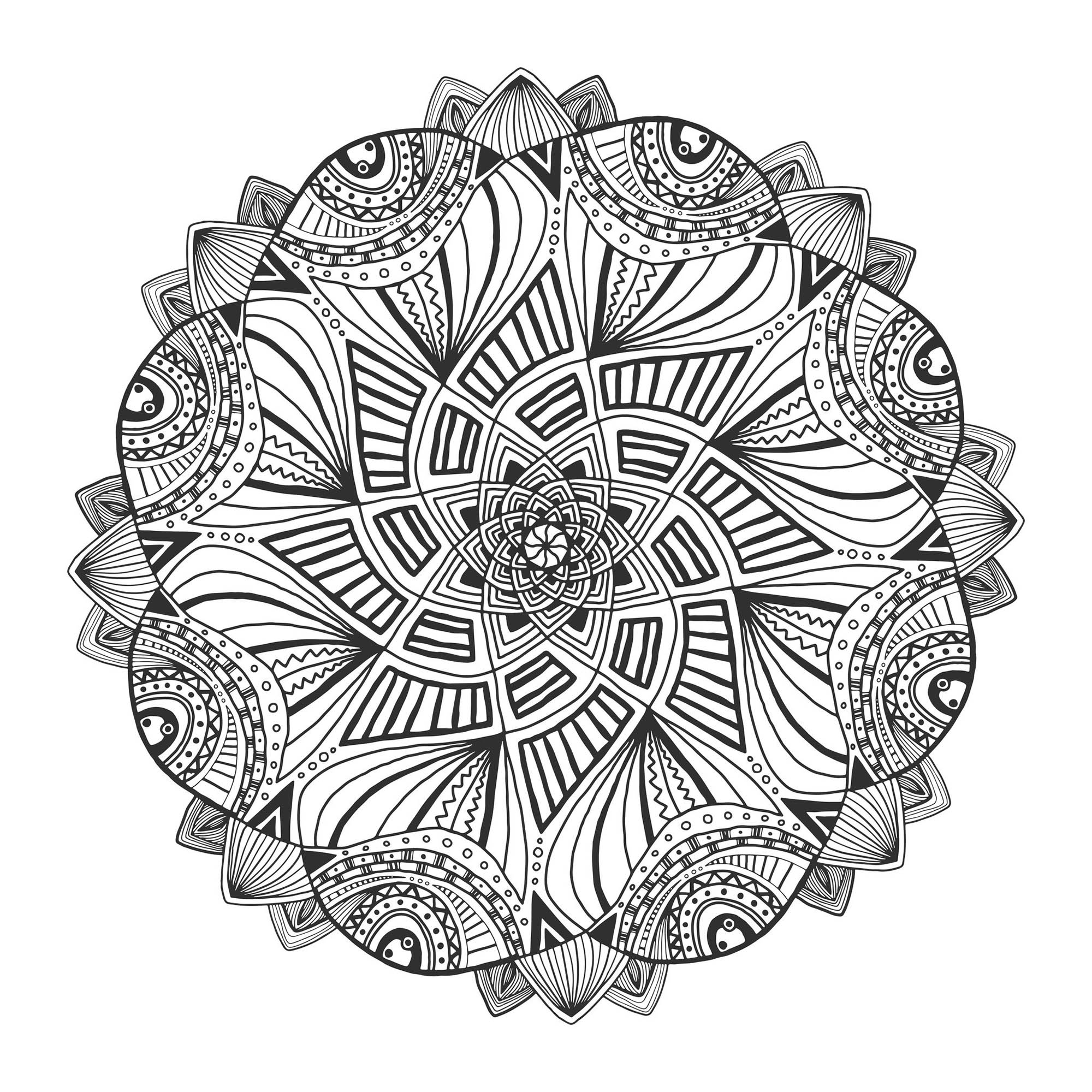 Mandala floreale ornamentale (Pagina da Colorare) Mandala floreale ornamentale (Pagina da Colorare per adultos)