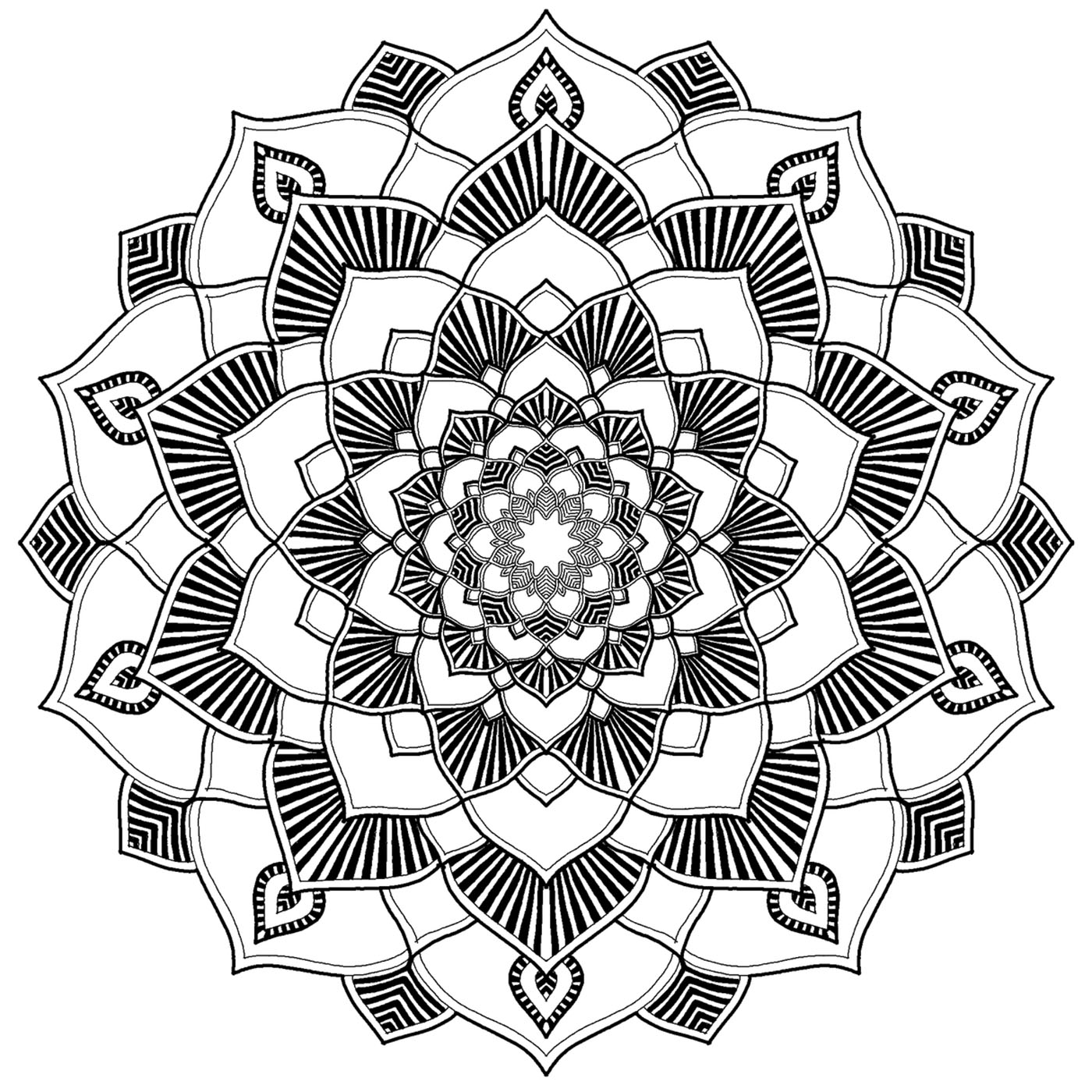 Un Mandala da colorare con molti dettagli, molto particolare, perfetto se vi piacciono le pagine da colorare fresche e rilassanti. Un Mandala da colorare con molti dettagli, molto particolare, perfetto se vi piacciono le pagine da colorare fresche e rilassanti.