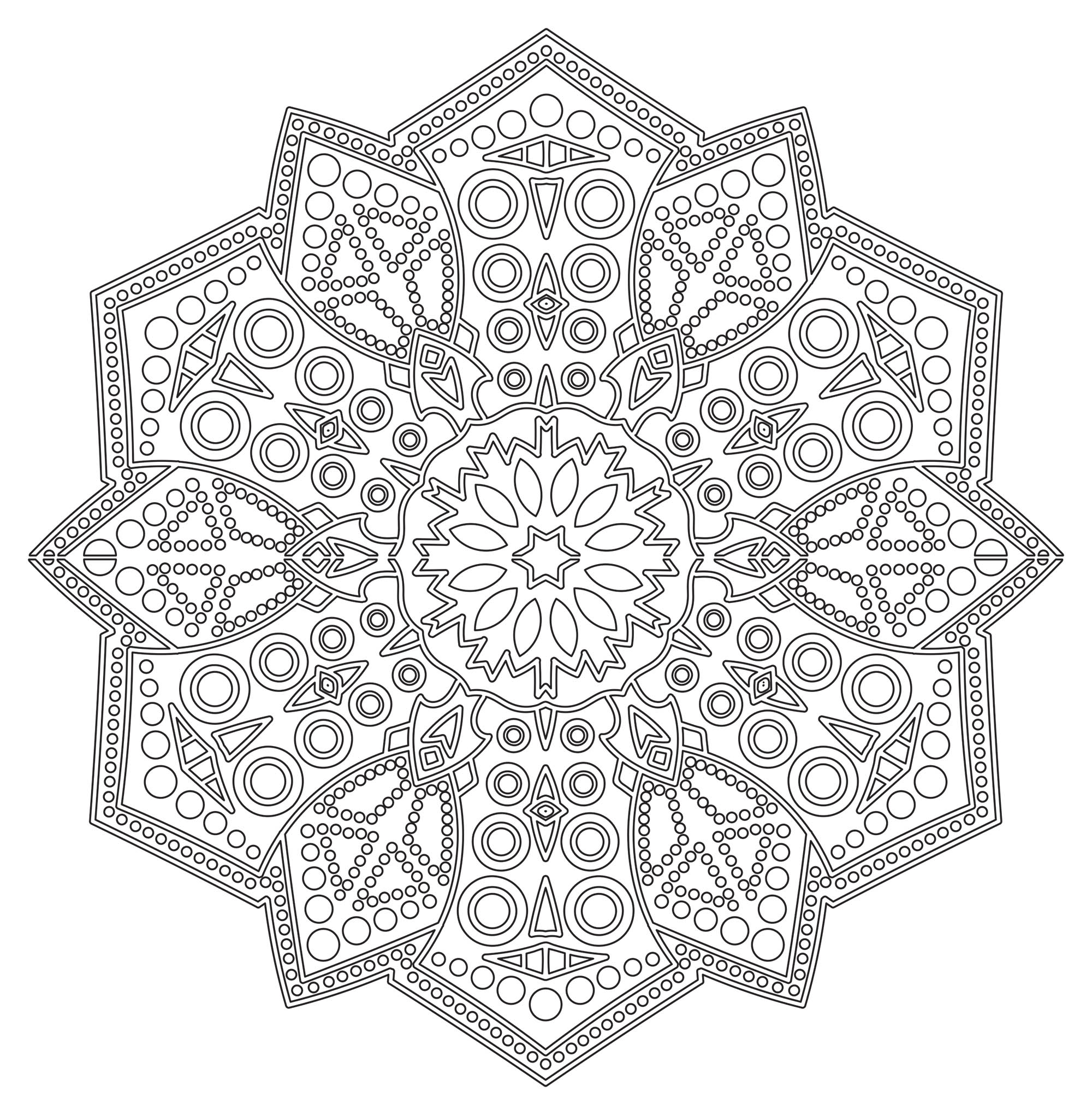 Pagina da Colorare : Mandalas-65246 Pagina da Colorare per adultos : Mandalas-65246