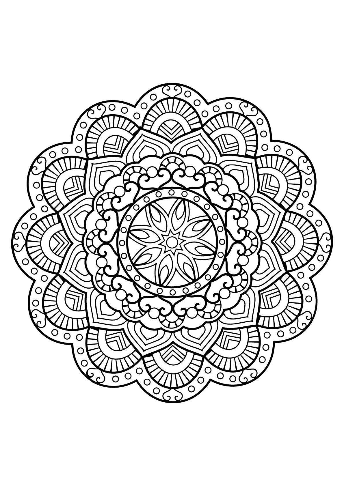 Mandala da Libro da colorare gratis per adulti