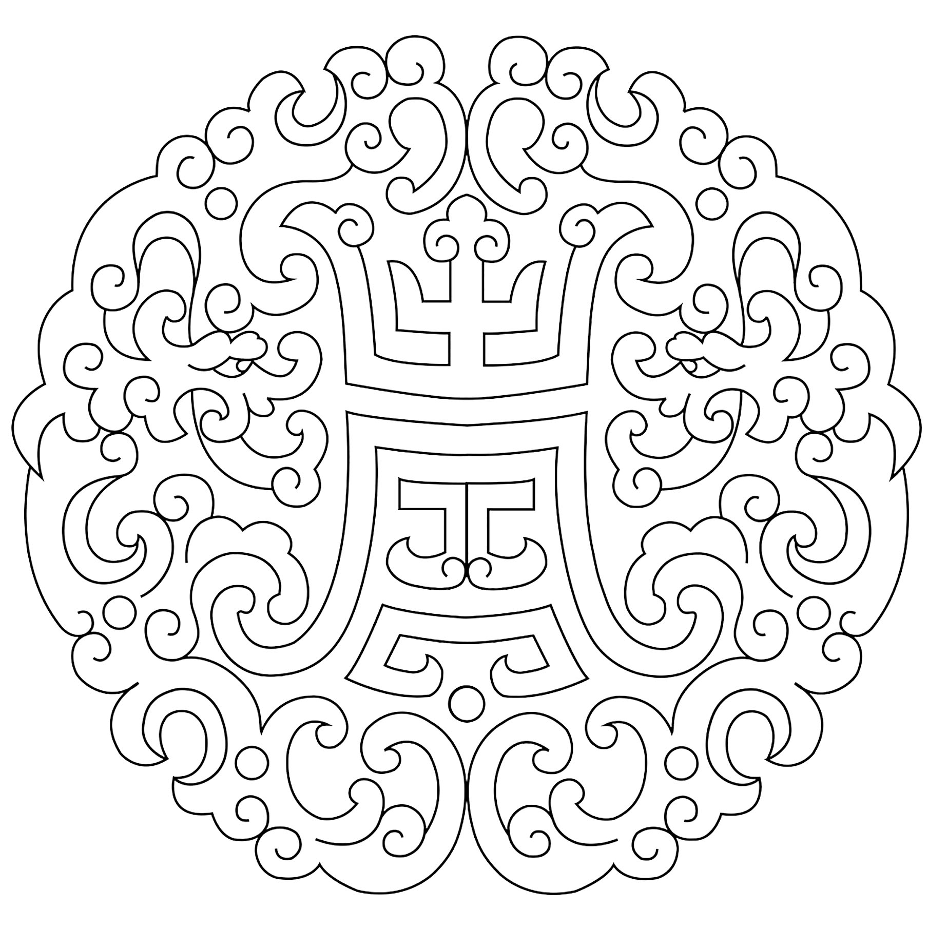 Mandala originale ispirato ai motivi tradizionali, Artista : Ssangyong Holding Tho Mandala originale ispirato ai motivi tradizionali, Artista : Ssangyong Holding Tho