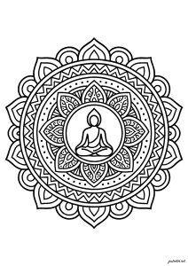 Zen mandala con motivi geometrici (Pagina da Colorare)