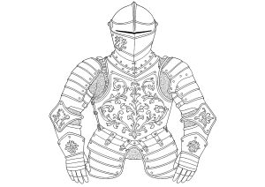 Armatura da soldato medievale (Pagina Mondi dacqua da Colorare)