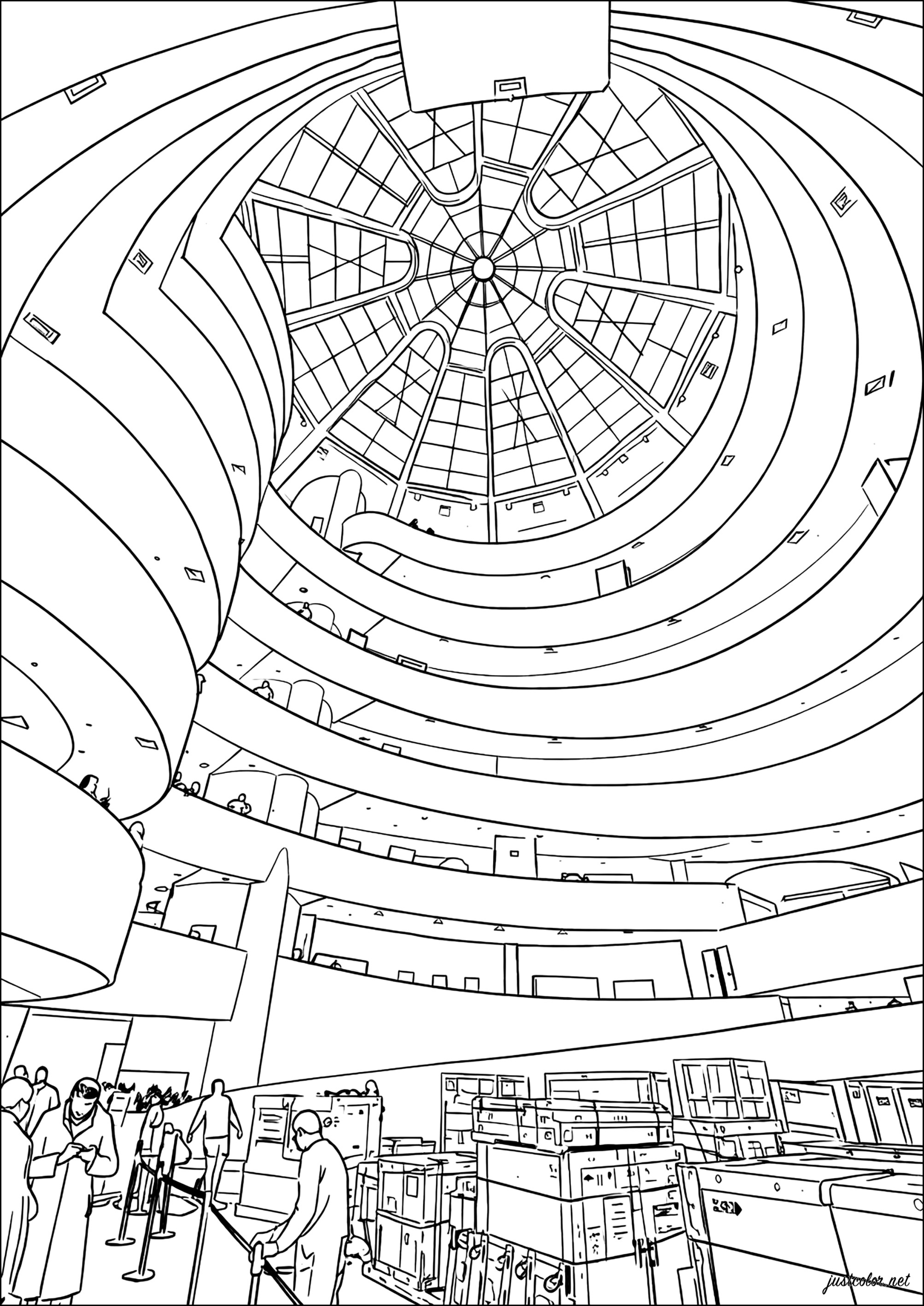 Museo Solomon R. Guggenheim, New York (Pagina da Colorare per adultos)
