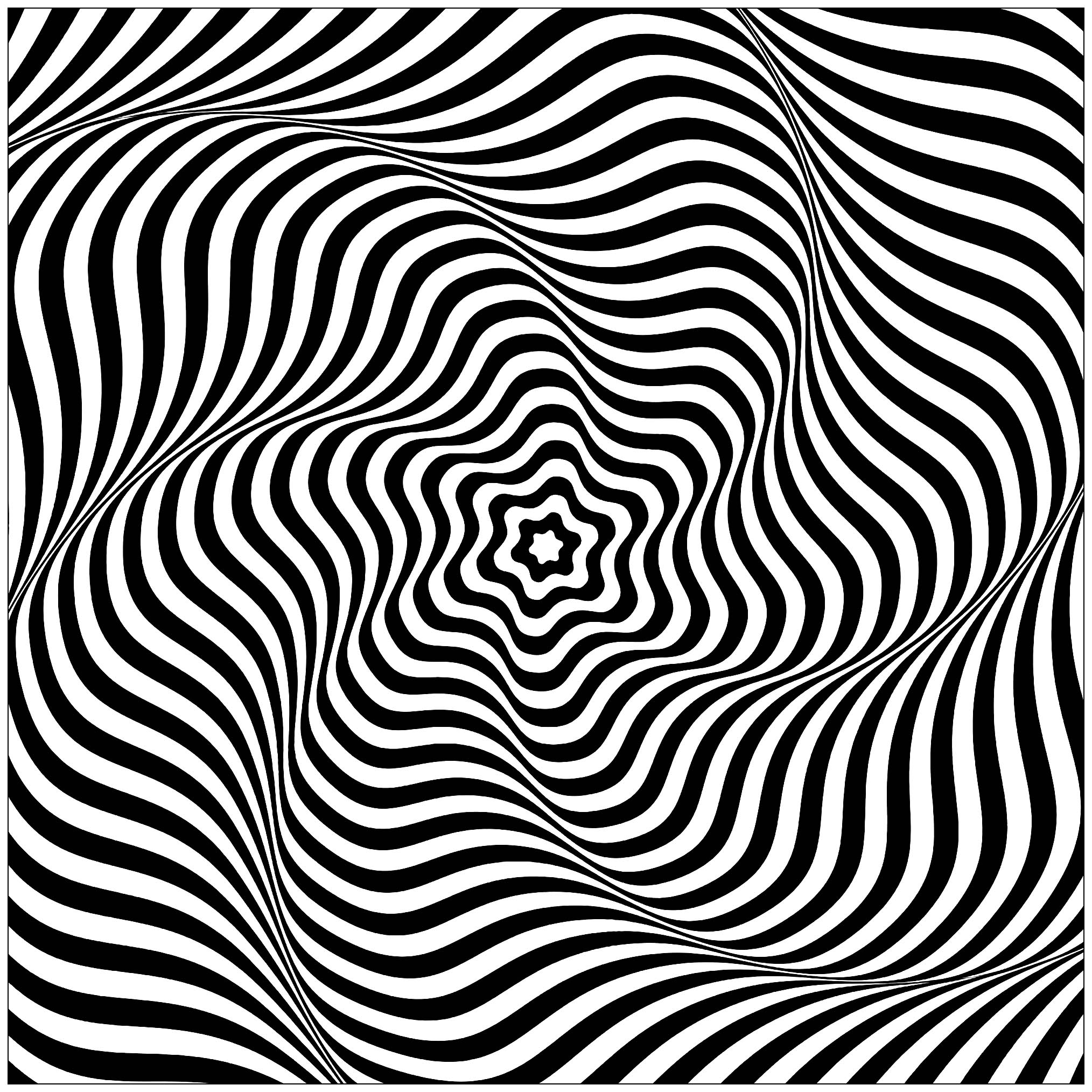 Disegni da colorare per adulti : Op Art - 1, Artista : Troyka