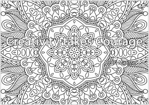 Pagina Felicita da Colorare per adultos : La creatività richiede coraggio