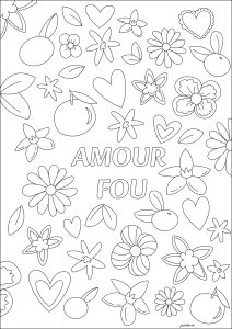 Amore folle (Pagina San Valentino da Colorare)