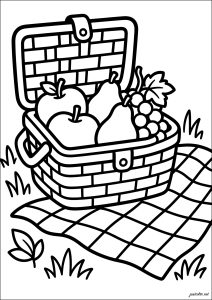 Cesto da picnic con frutta