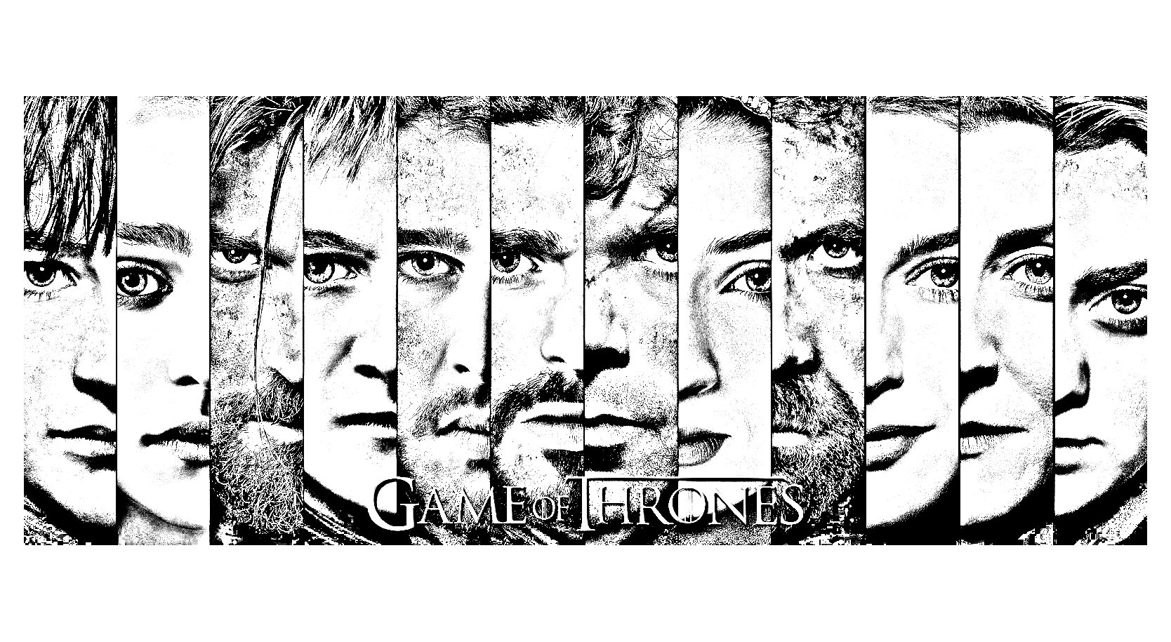 Colorazione di Game Of Thrones Stagione 4 con diversi volti dei personaggi principali. Aggiungere colore ai volti dei principali eroi di Game Of Thrones