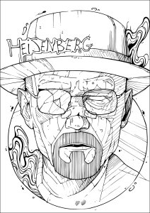 Walter Bianco / Heisenberg: Il personaggio iconico di Breaking Bad (Pagina Serie TV da Colorare)