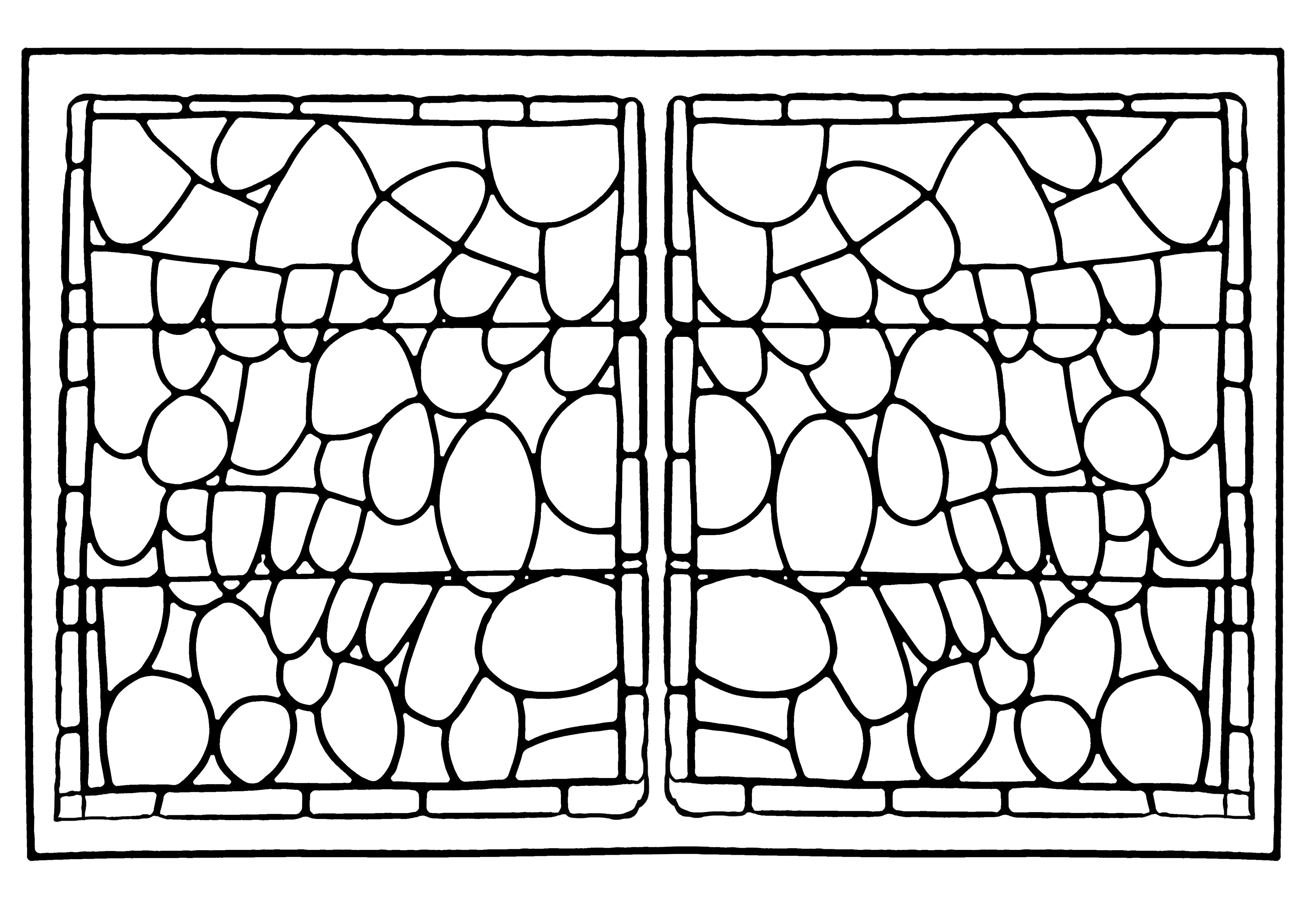 Disegni da colorare per adulti : Vetro colorato - 9