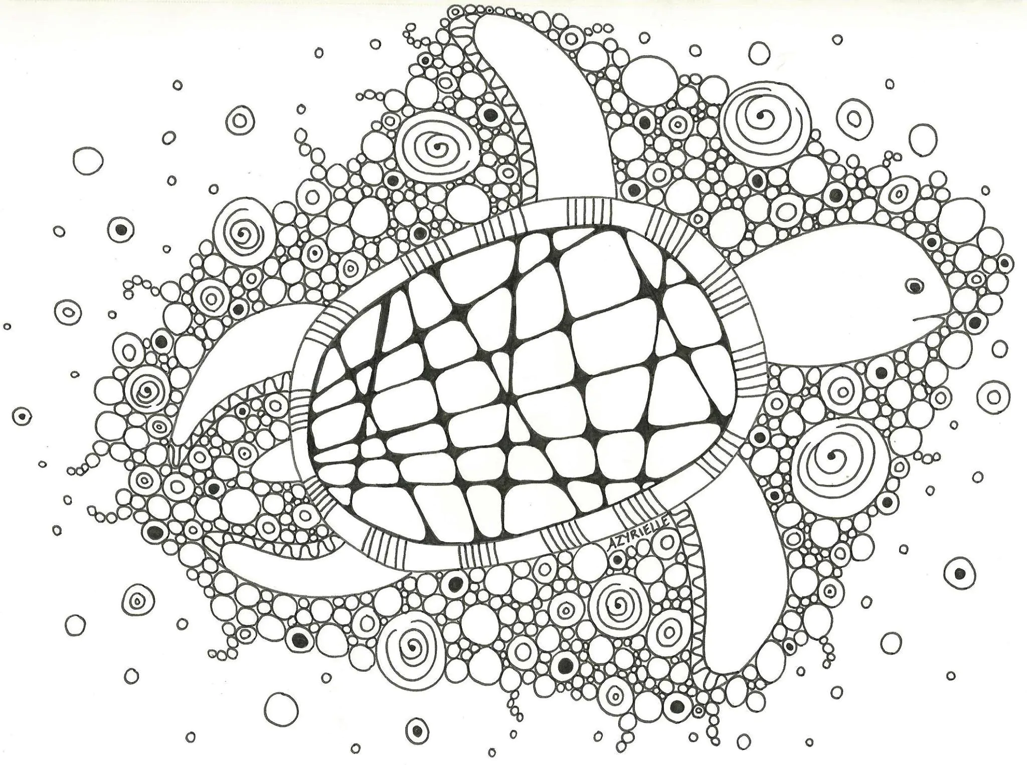 Tartaruga Giulietta (Pagina Water worlds da Colorare per adultos)