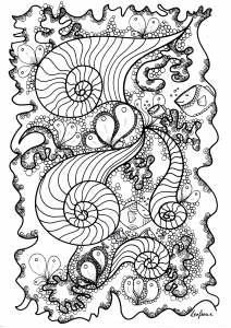 Coloriage adult poisson by zenfeerie