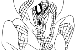 子ども用印刷ぬりえページ：スパイダーマン