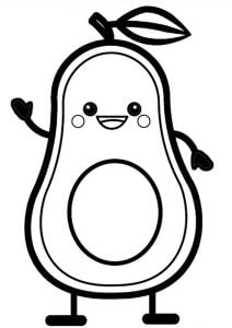 濃い眉の弁護士 (子ども向けぬりえ：アボカド)